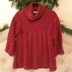 Red Bell-Sleeved Sweater